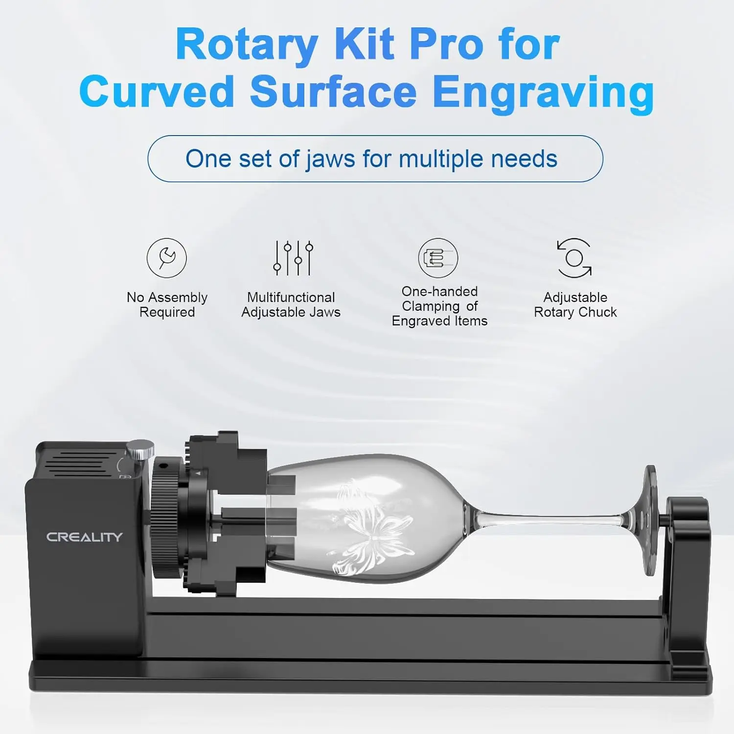 Creality Laser Rotary Roller, Y-Axis Rotary Chuck For Most Laser Engravers, Rotary Kit Pro With 3 In 1 Jaw And Module Suitable