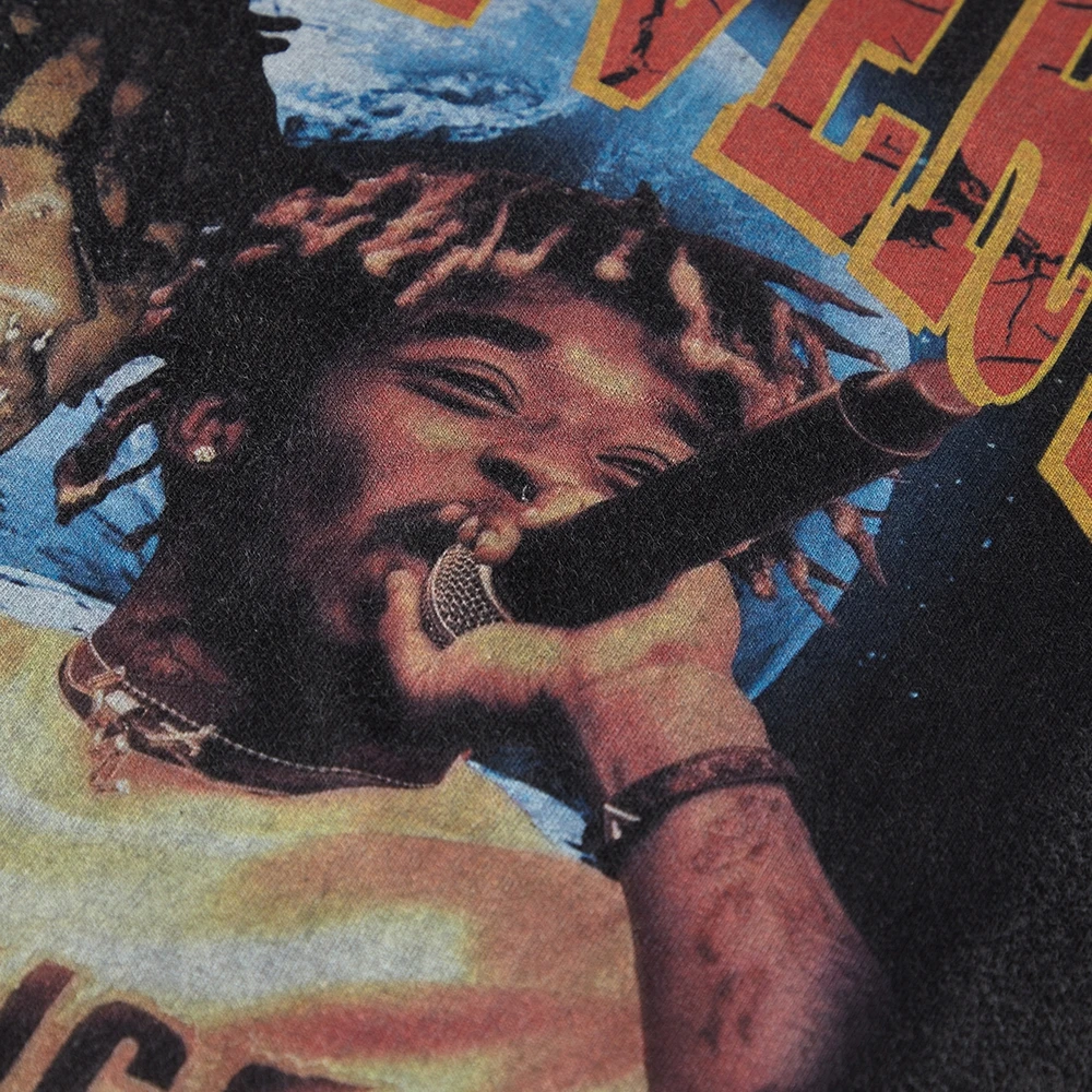 TIDESHEC Mens T-shirt Streetwear Vintage Washed Lil Uzi Vert Graphics T-shirt Cotton Casual Oversized Tee Top 2023 Summer