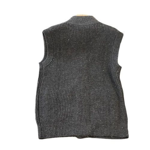 Autumn and winter new pure cashmere knitted cardigan vest women stand collar thick sleeveless coat sweater vest 100% crashmere