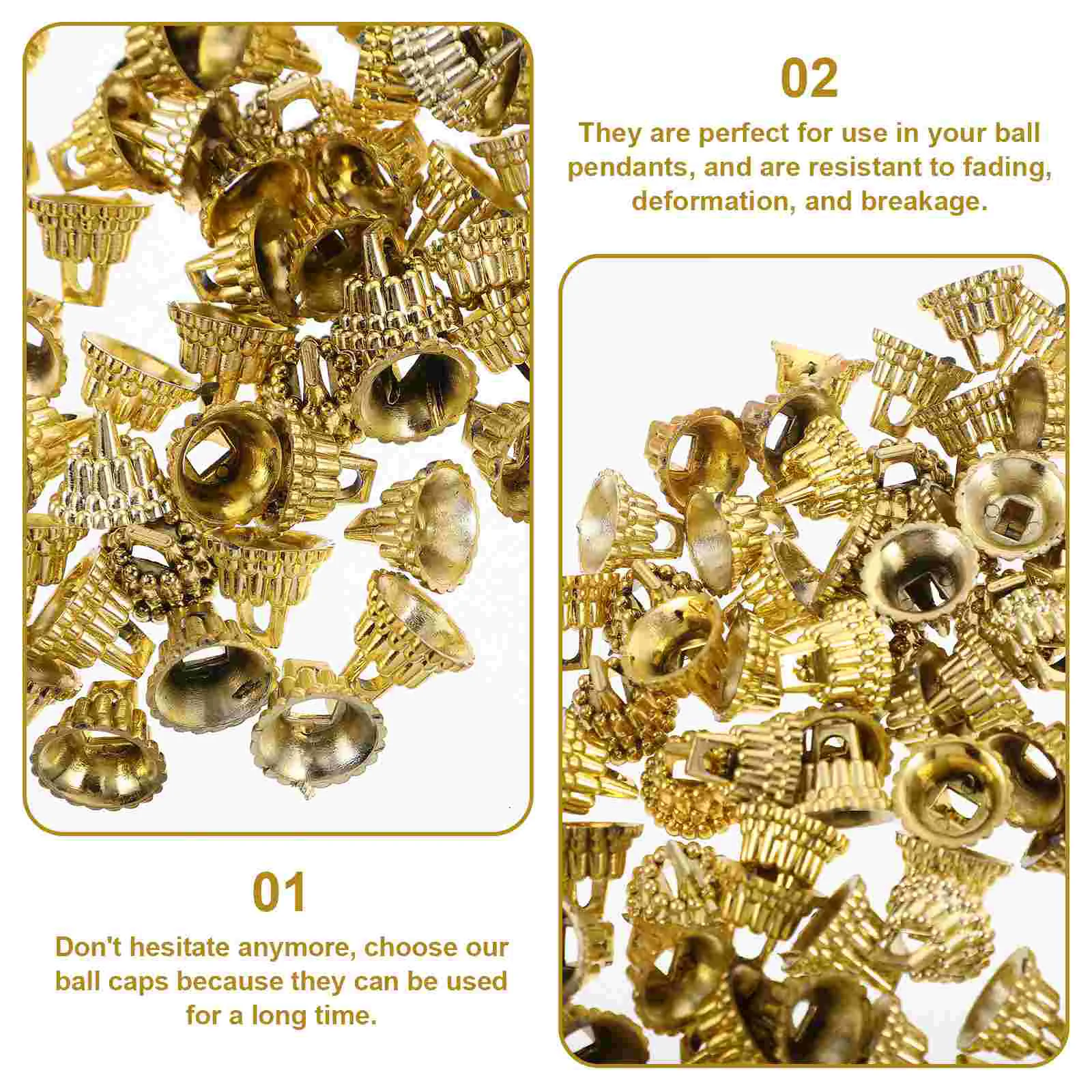 Christmas Replacement Ornament Cap Decorative Tree Pendant Caps Gold Curtain Hooks Ball Bead