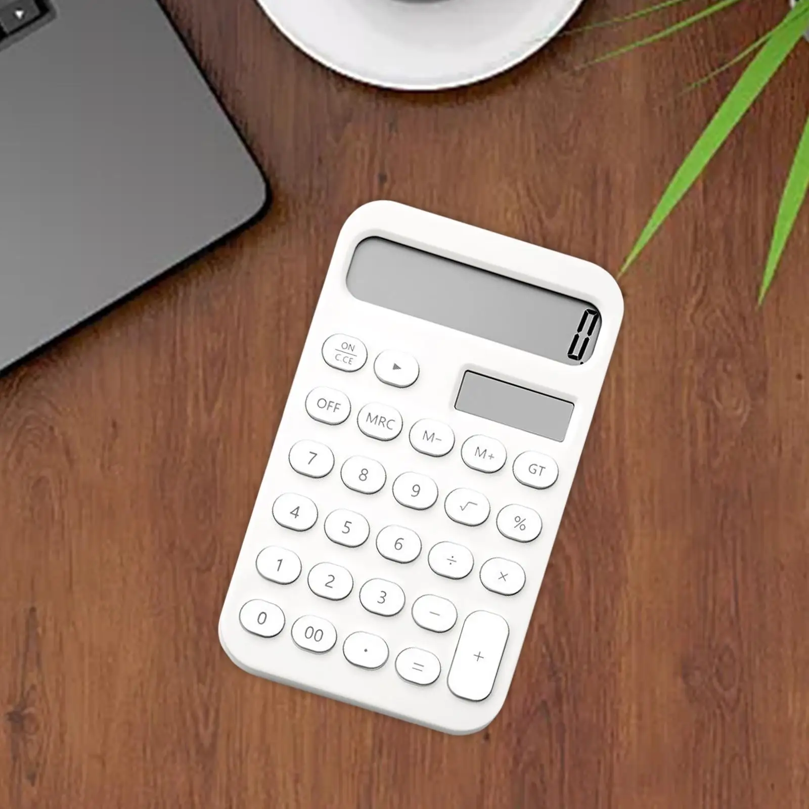 Calculadora de escritorio antideslizante con botones ovalados, Calculadora financiera de 12 dígitos para oficina y hogar