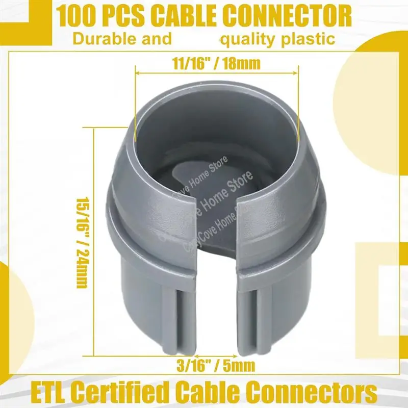 

100Pcs Cable Connectors Wire Fixing Buckle Snap Style Installation For Wiring 14/2-10/3 AWG,(1/2 Inch)-A27R