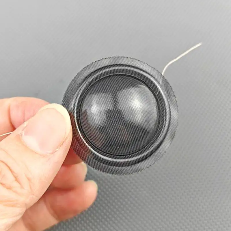 Transparent crystal silk ball tweeter cone diaphragm with a 25.5mm diameter, featuring two-way connection and good glossiness.