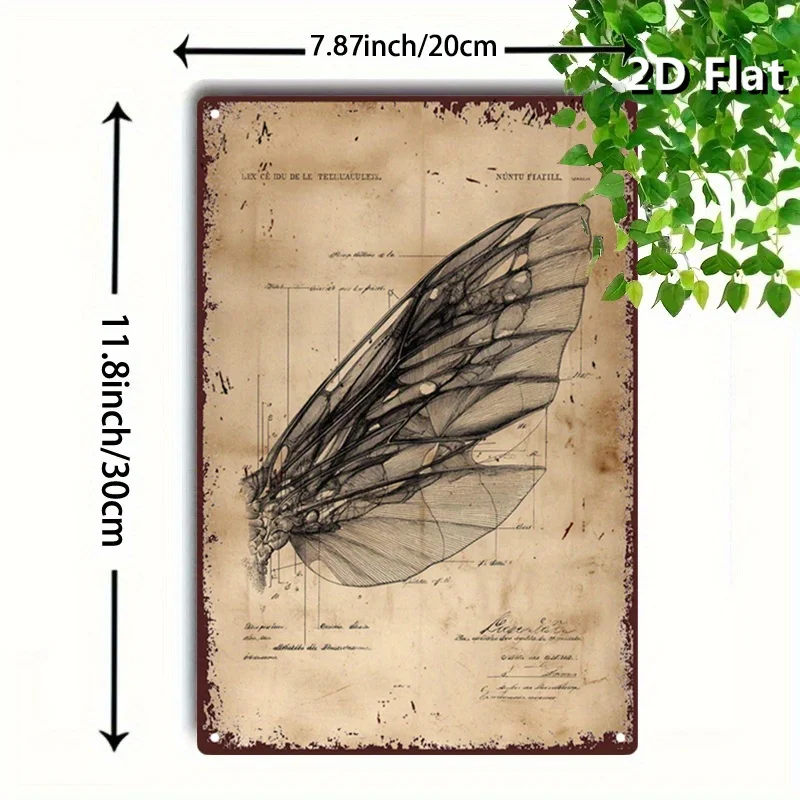 CIFBUY Vintage 2D Aluminum Wall Art Waterproof Durable Metal Poster for Home Cafe Garage Decor Entomology Chart Gift