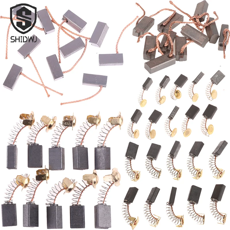 10 шт. угольная щетка для двигателя для автомобильного обогревателя, вентилятора, сменные инструменты для воздуходувки 8*8*18 мм 7x11x17 мм 6*12*17 мм 5x11x18 мм