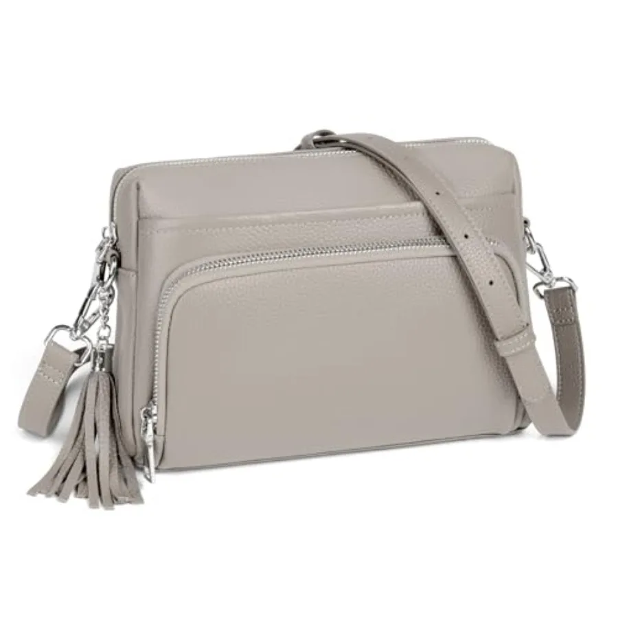 befen Genuine Leather Crossbody Purses for Women Small Crossbody Bags Purse with Built in RFID Blocking Wallet