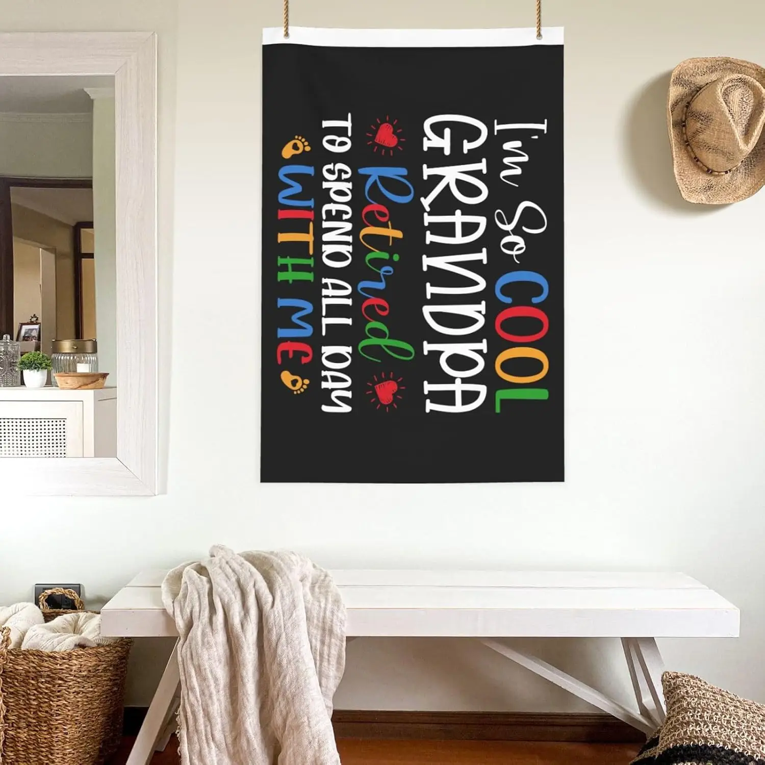 Flagnshow 100% Polyester I'm So Cool Grandpa Retired To Spend All With Me Flag