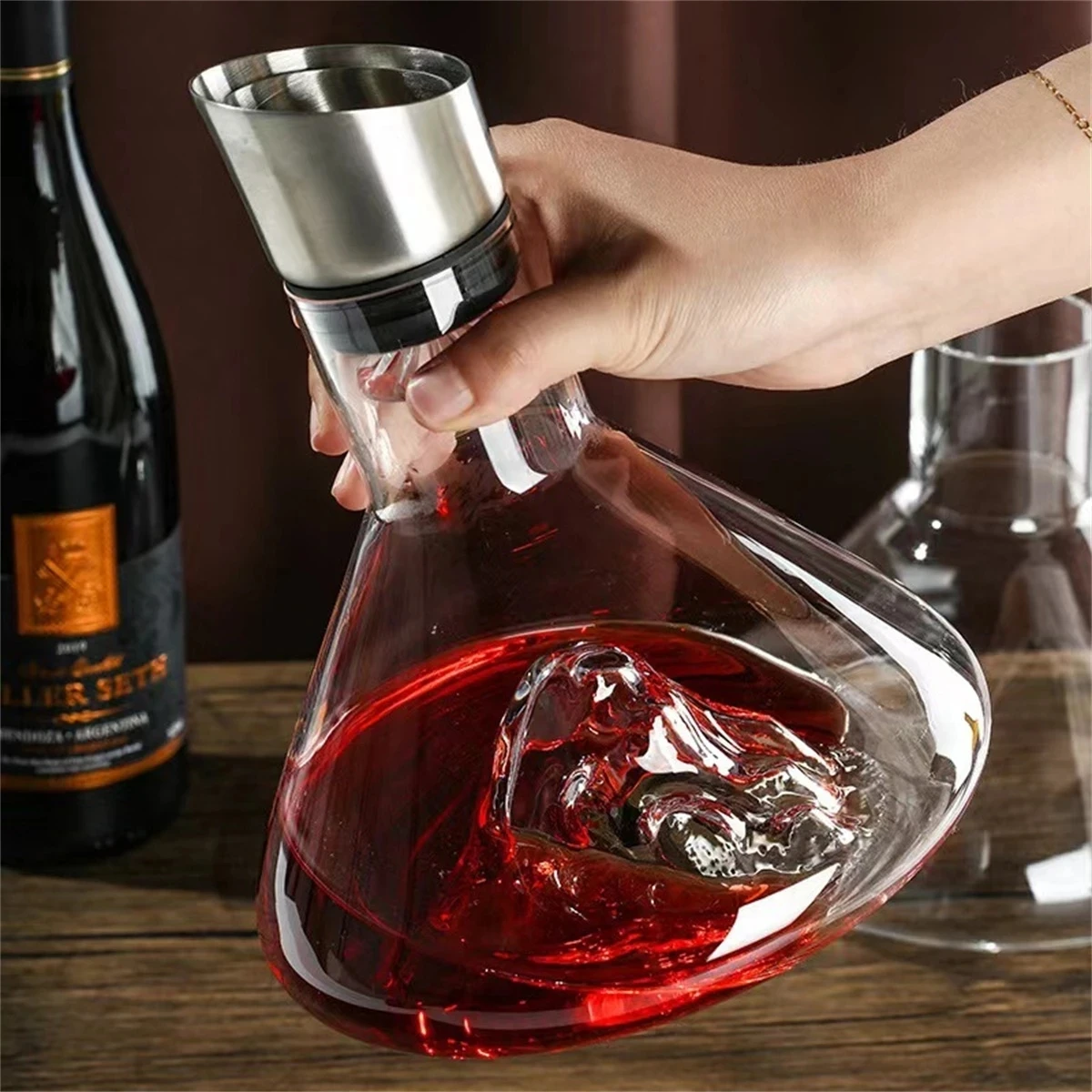 1500ML Whisky Wine Decanter Handmade Crystal whiskey Water Carafe Thickened Bar Accessories decanters para vinho Vodka Bottle