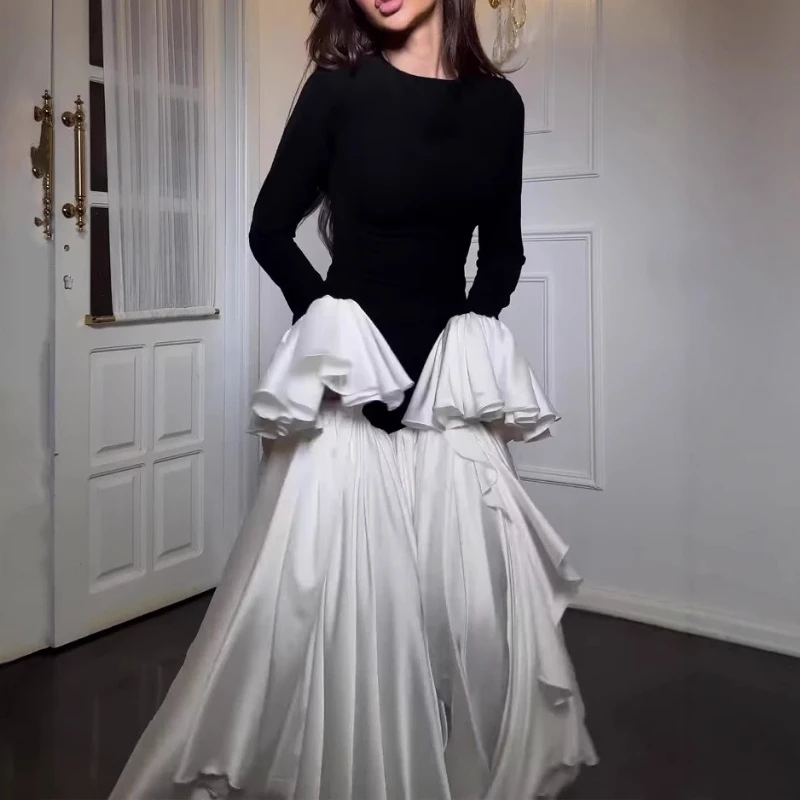 transfrontalier-2025-ete-nouveau-a-la-mode-elegant-temperament-design-sens-a-manches-longues-jupe-longue-robe-confortable-pour-les-femmes