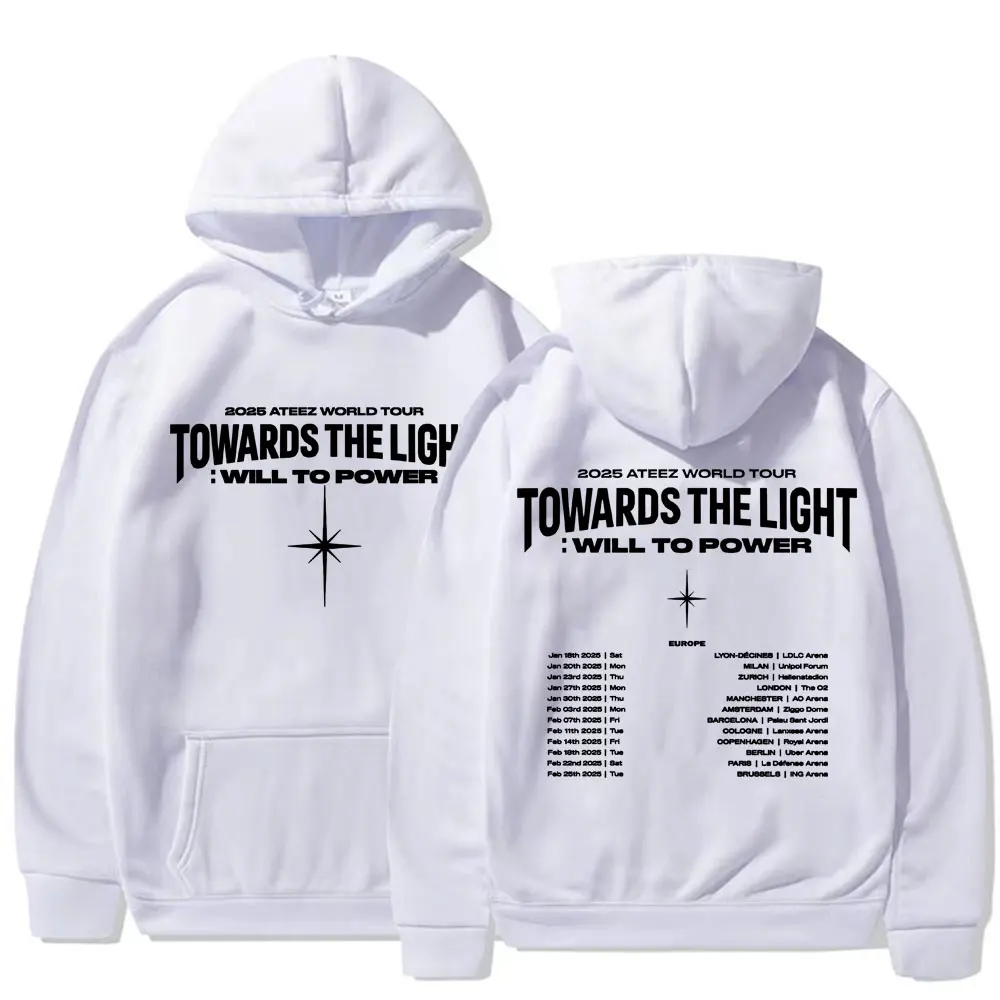 2025 Ateez World Tour Towards The Light_ Will To Power Pullovers Men Women Korean Fashion Hip Hop Long Sleeve Sweatshirt Hoodies