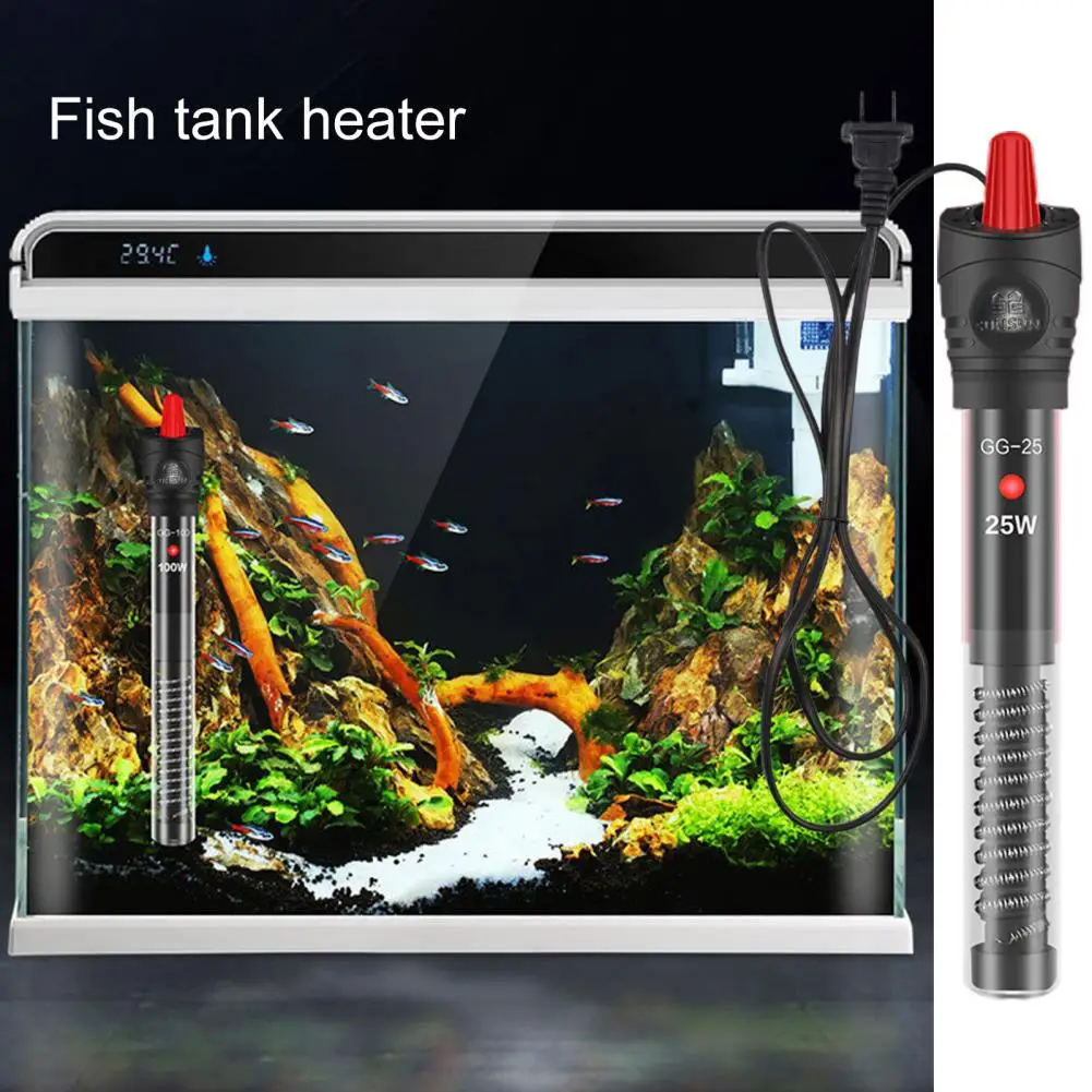 Practical Water Heating Rod Long Lifespan with Indicator Light Glass Submersible Heater Energy-saving