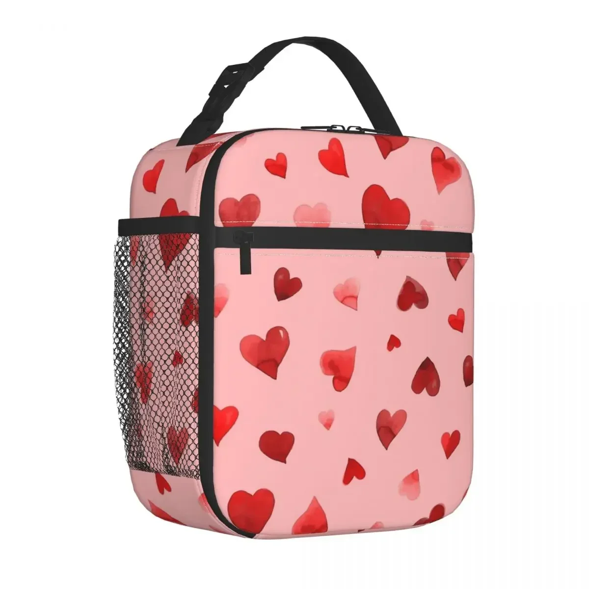 

Valentine's Day Hearts Pink Thermal Insulated Lunch Bags for Picnic Portable Food Bag Container Cooler Thermal Lunch Boxes