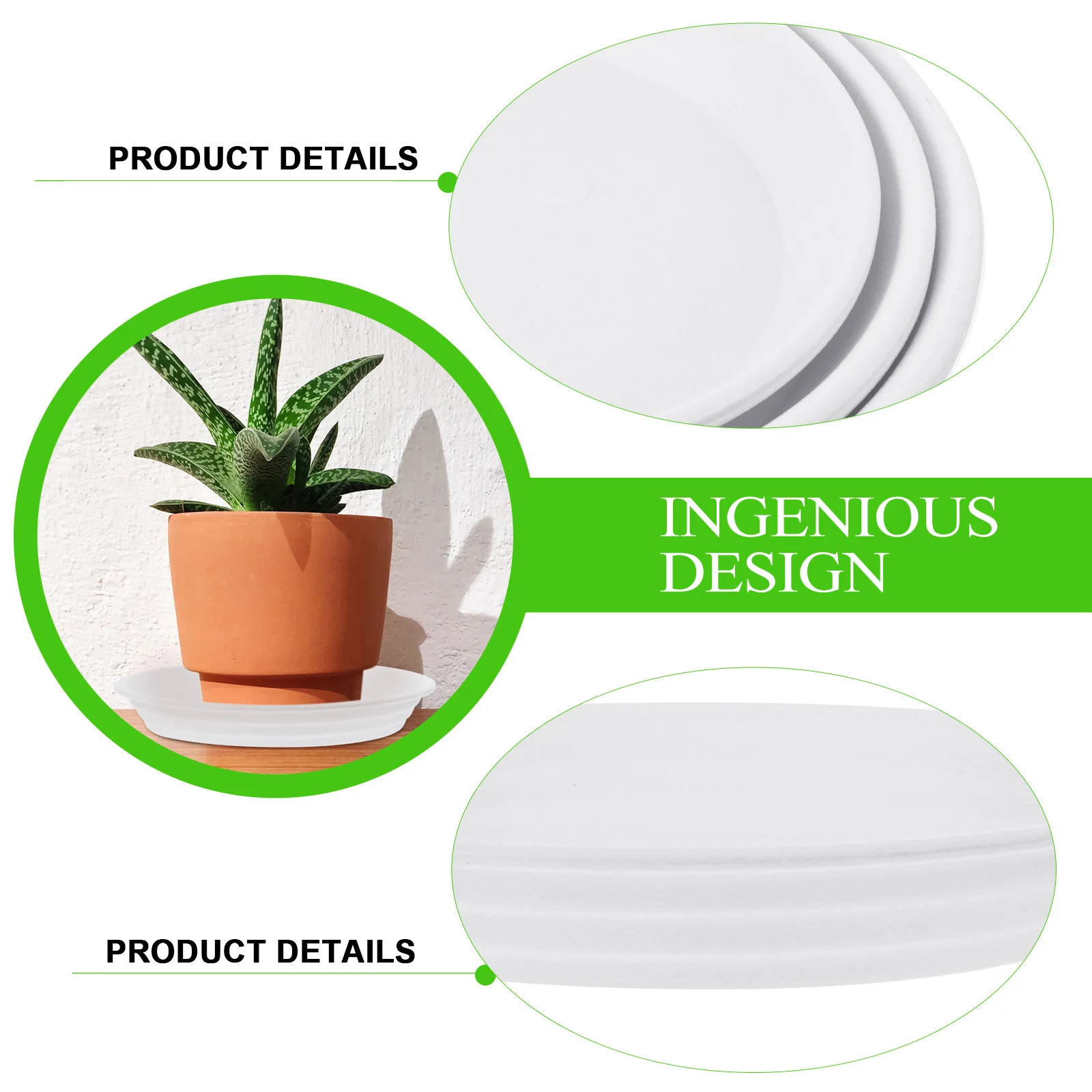 

6 шт. утолщенные подносы для горшков для растений, прочные, устойчивые к солнцу, ударопрочные пластиковые блюдца, легкие, подходят для большинства горшков, прочные, долговечные