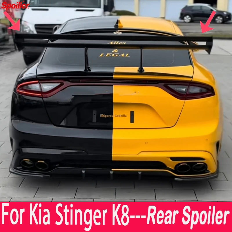 For 2014-2025 Kia Stinger K8 Rear Spoiler ABS  Material GT Style Sports Accessories Body Aerodynamics Kit Tail Wing