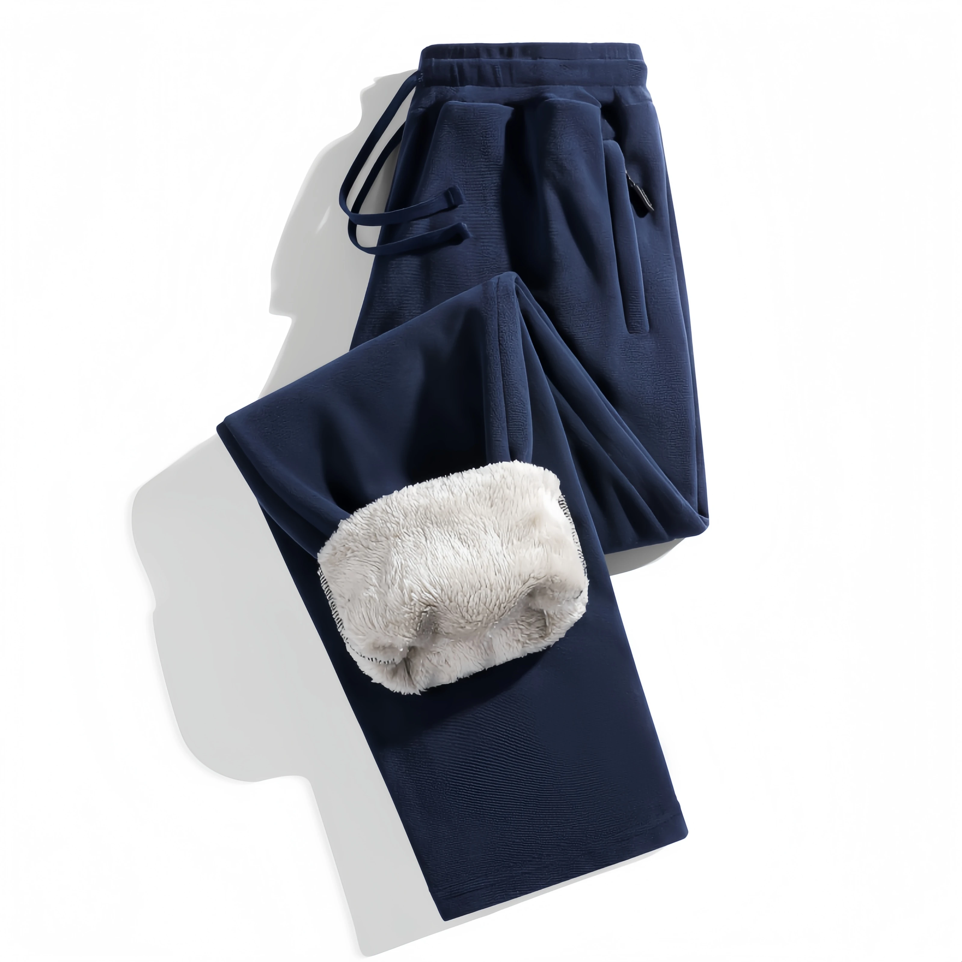 

Winter Mens Pants Fleece-lined Thickened Warm Casual Pants Loose Fit Sweatpants Joggers Men Pants Vintage Streetwear Men Sports