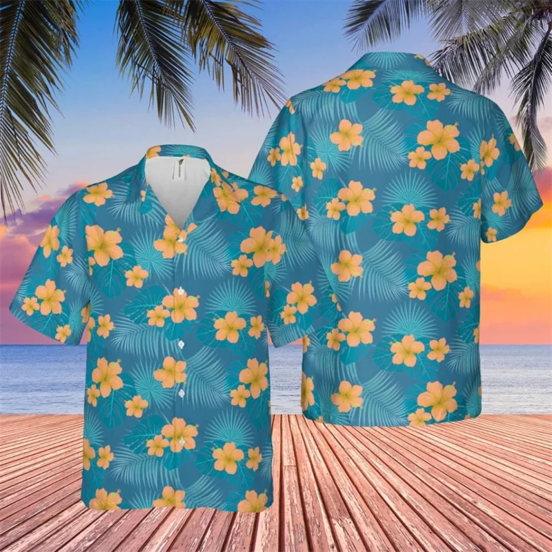 Kemeja pantai pria Hawai Musim Panas 2024 blus pria wanita cetak 3d cetak bunga blus pesta liburan kasual Hawaii atasan y2k Homme 4XL