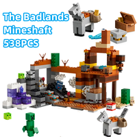 Compatible MOC Sets MC My Mini World Game Series Building Blocks The Badlands Mineshaft Donkey Children's Toys Assembling Gift