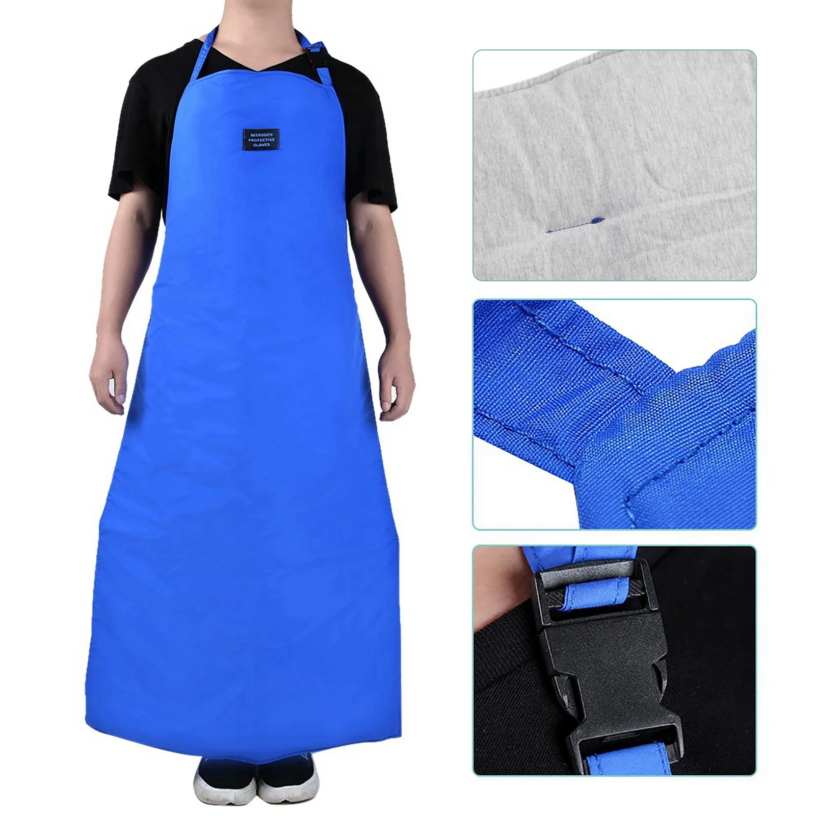 High Safety Cold Resistant CryO Apron Cryogenic Ultra Low Temperature Anti Frostbite Apron Nitrogen Protective Blue Lightweight