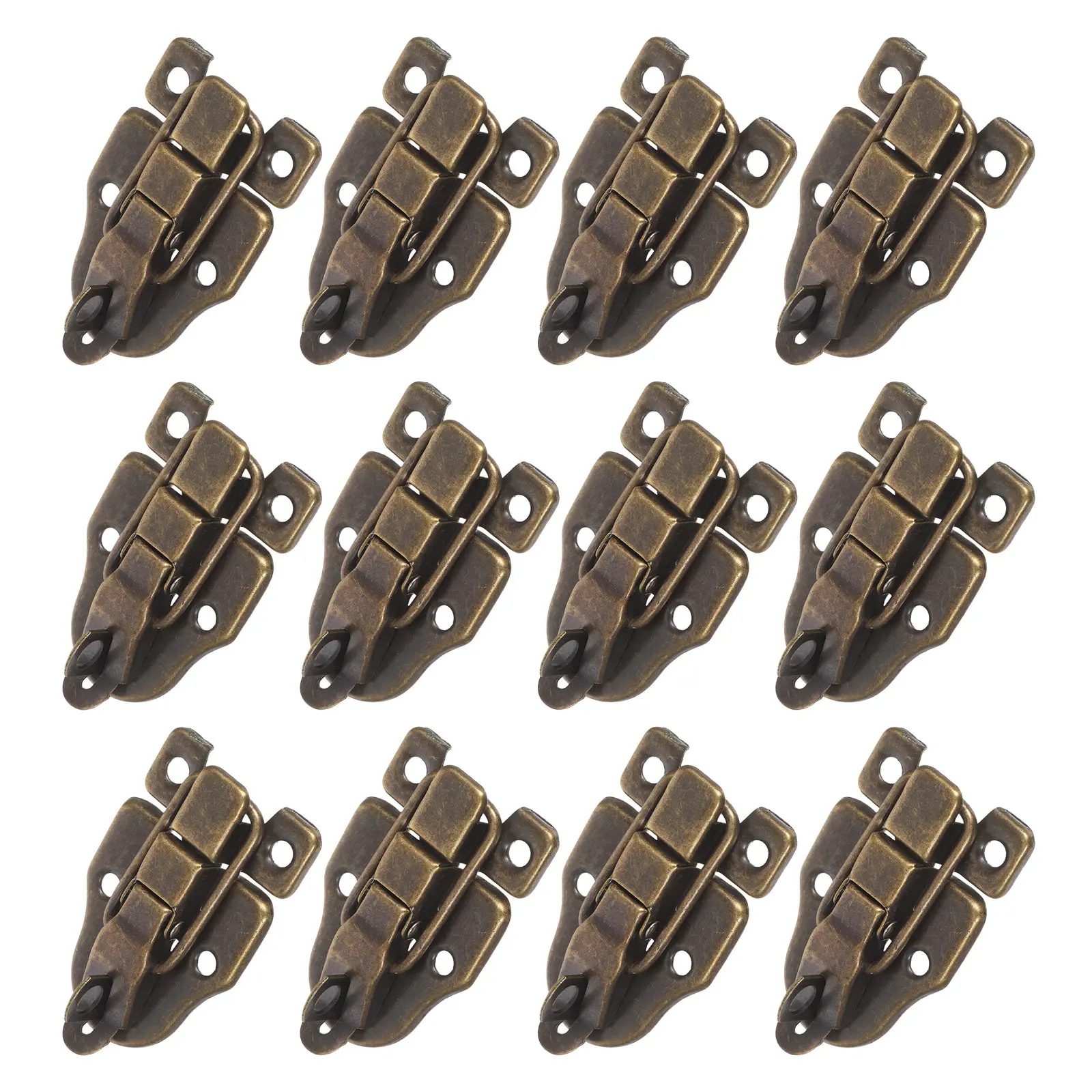12pcs Wooden Retro Toggle Latch Set – Duckbill Hasp Catch for Jewelry Box, Cabinet & Treasure Chest