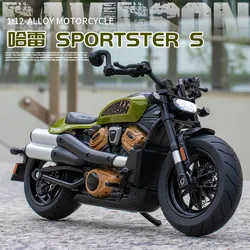 1:12 Harley SPORTSTER S Motorcycle High Simulation Diecast Metal Alloy Model car Sound Light Collection Kids Toy Gifts M41