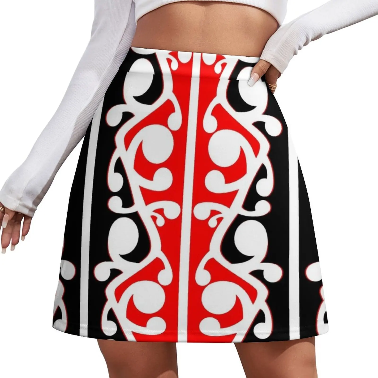 

Maori Kowhaiwhai Traditional Pattern Mini Skirt skirt sets Women's summer skirts Summer skirt Short skirts Mini