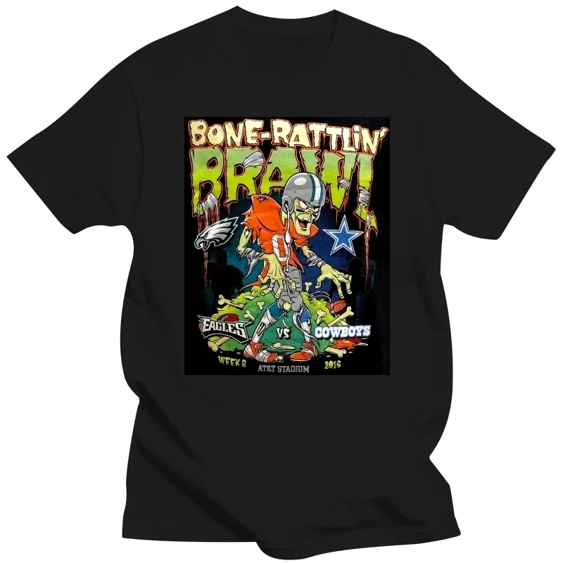 Pre Owned Bone Rattlin Brawl Cowboys Vsharajuku Streetwear Shirt Menhalloween T Shirt Size S A711