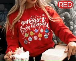 Merry Swiftmas 맨투맨 The Eras Tour 크리스마스 셔츠, 여성 의류, TS 선풍기 선물