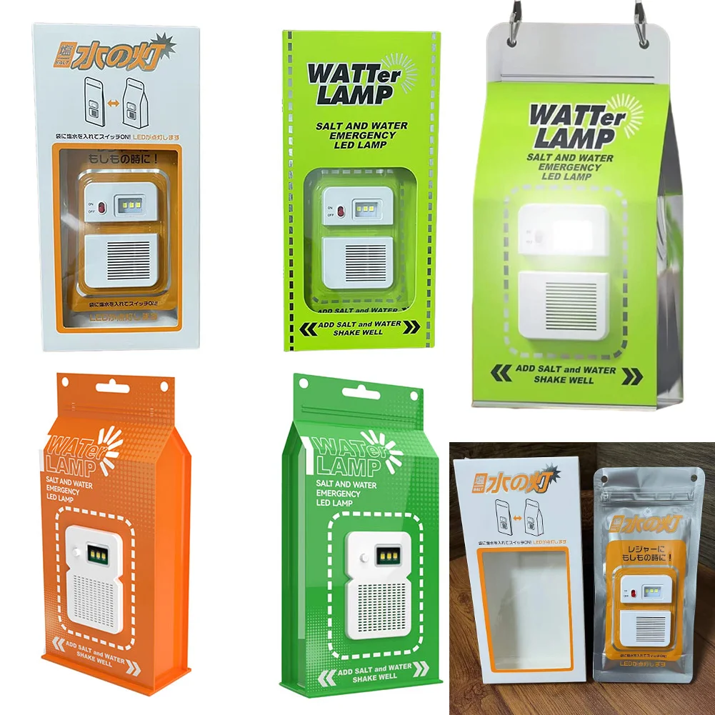 LED Salt Water Lights Waterproof Portable Camping Emergency Lamp Reusable Travel Supplies for Night Fishing Equipment