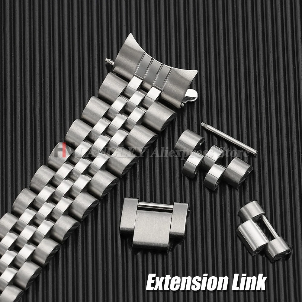 16*8mm/16*9mm Stainless Steel for Rolex President Oyster Jubilee Watch Strap Extension Link for GMT Submariner Ditona Watch Band
