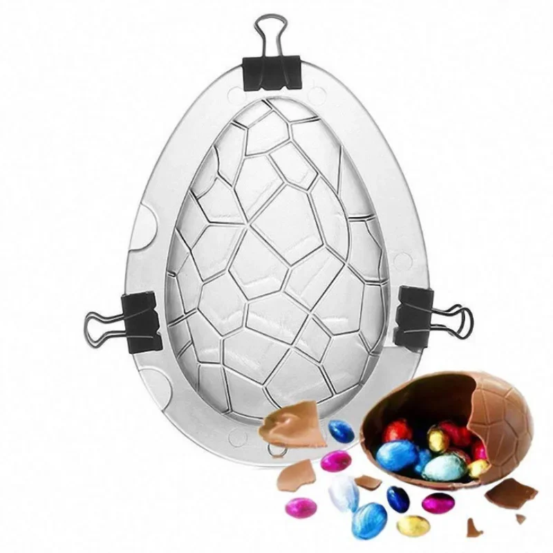 3D Polycarbonate Chocolate Molds Happy Easter Bunny Egg Rabbit Chocolate Mould Baking Pastry Bakery Festival Confectionery Tools