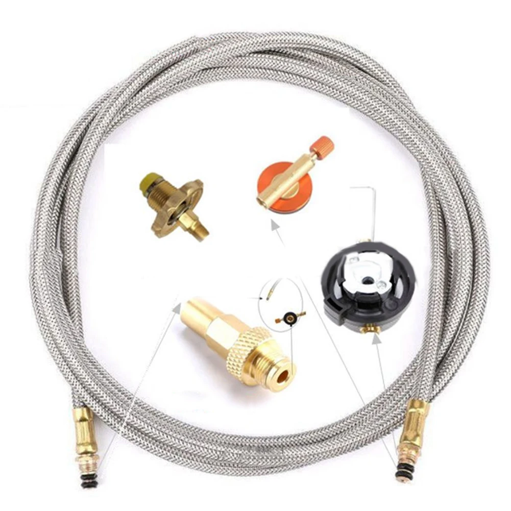 35/50cm Outdoor Camping  Stove Extension Tube  For Braided  Tube Hose Gas Tank Adapter  Extended Gas Hose  Extension Accessorie