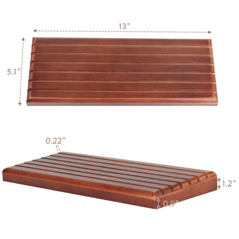 Durable 13 x 5 in Coin Display Stand 6 Rows Rectangular Challenge Coin Display Coin Storage Rack Wooden Collectible Coin Holder