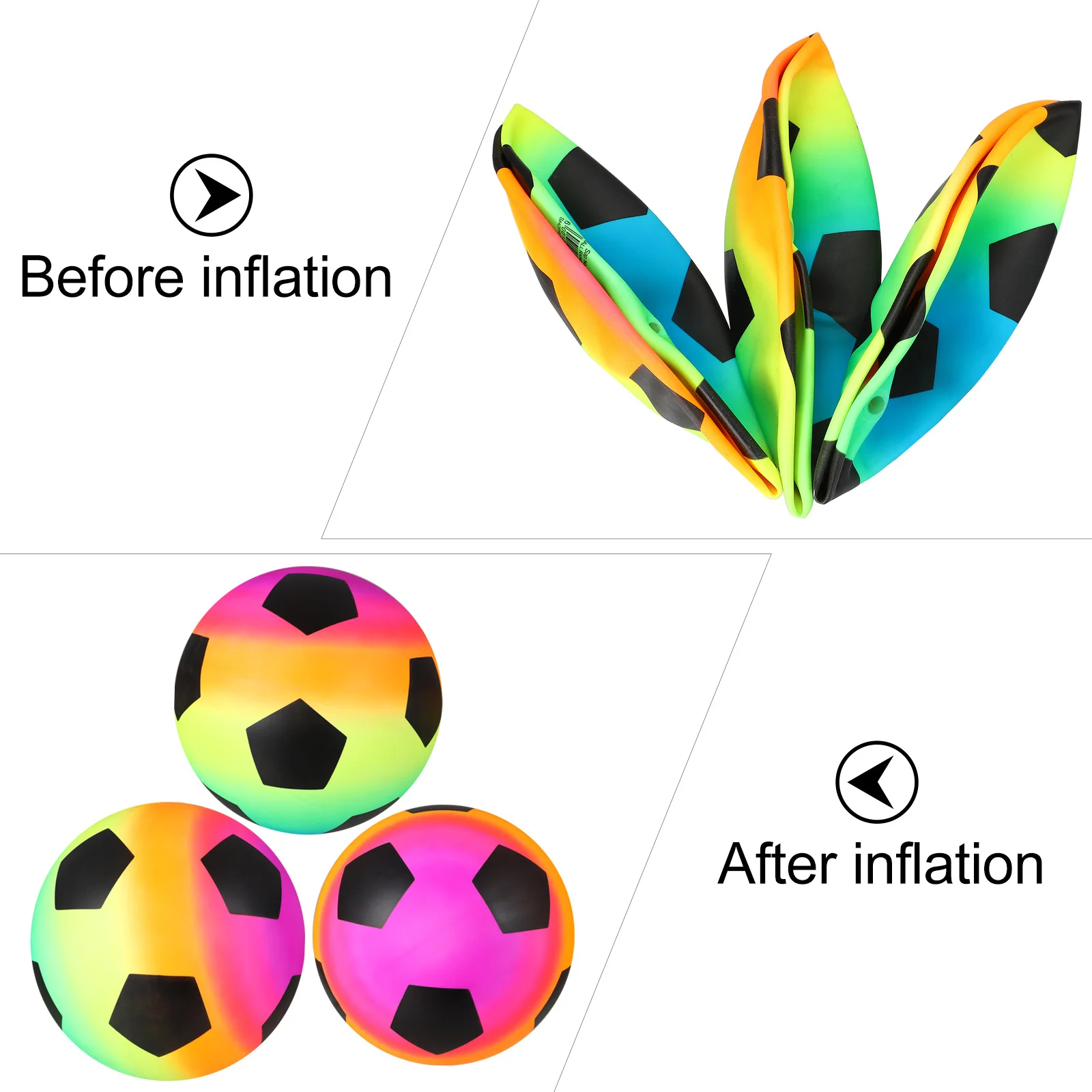 

1Set Explosion-Proof PVC Rainbow Ball Colorful Inflatable Outdoor Game Ball for Kids Beach Playground Sports Rainbow Balls