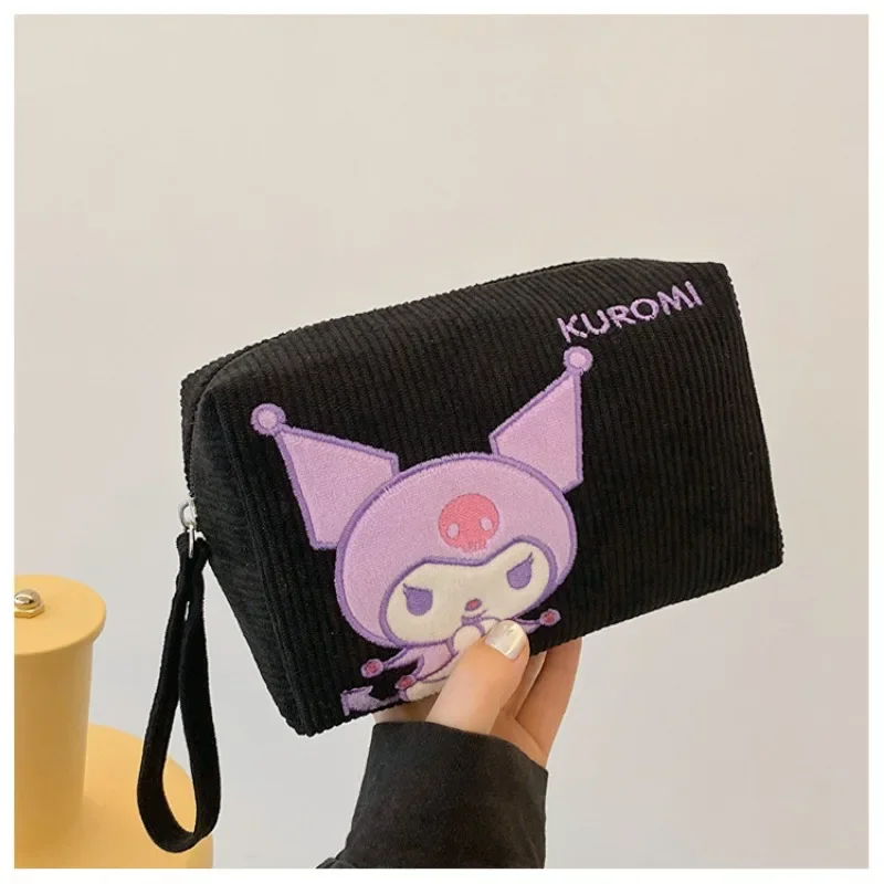 Sanrio Hello Kitty Bag My Melody Cosmetic Cartoon Portable Wash Bag Corduroy Cosmetic Hand Carry Storage Bag Coin Purse Gift