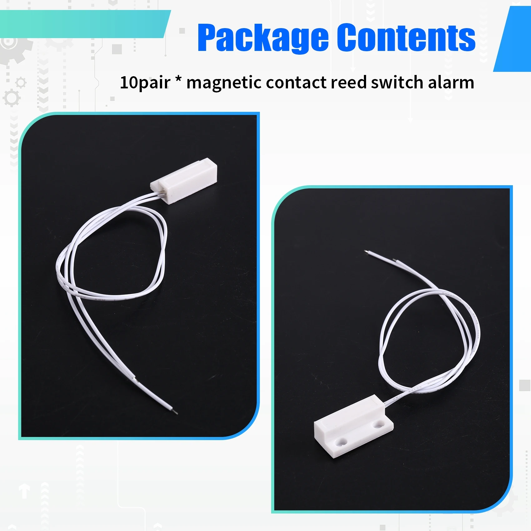 【WHILE SUPPLIES LAST】10Pairs MC-38A Normally Open(NO Type) Wired Door Window Sensor Magnetic Switch Home Alarm System For Gsm Ps