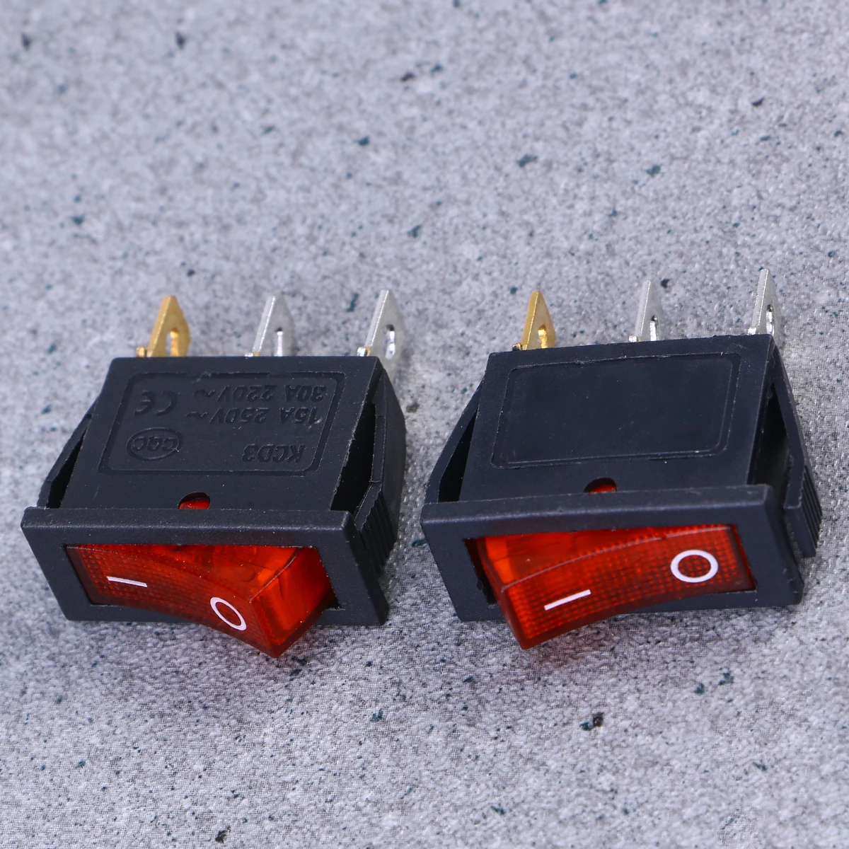 

2 pcs 220V 6A Boat Rocker Switches Red Led Push Button Waterproof Dust Resistant Small Durable Control Panel Switch For Low