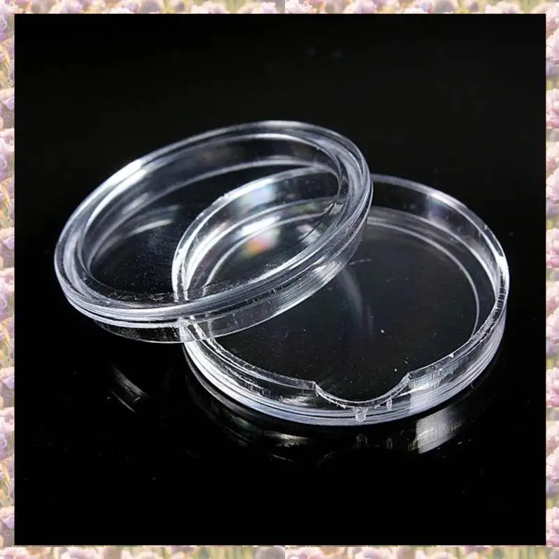 -FTGT 10 Pcs Small Round Transparent Plastic Coin Capsules Box 40Mm