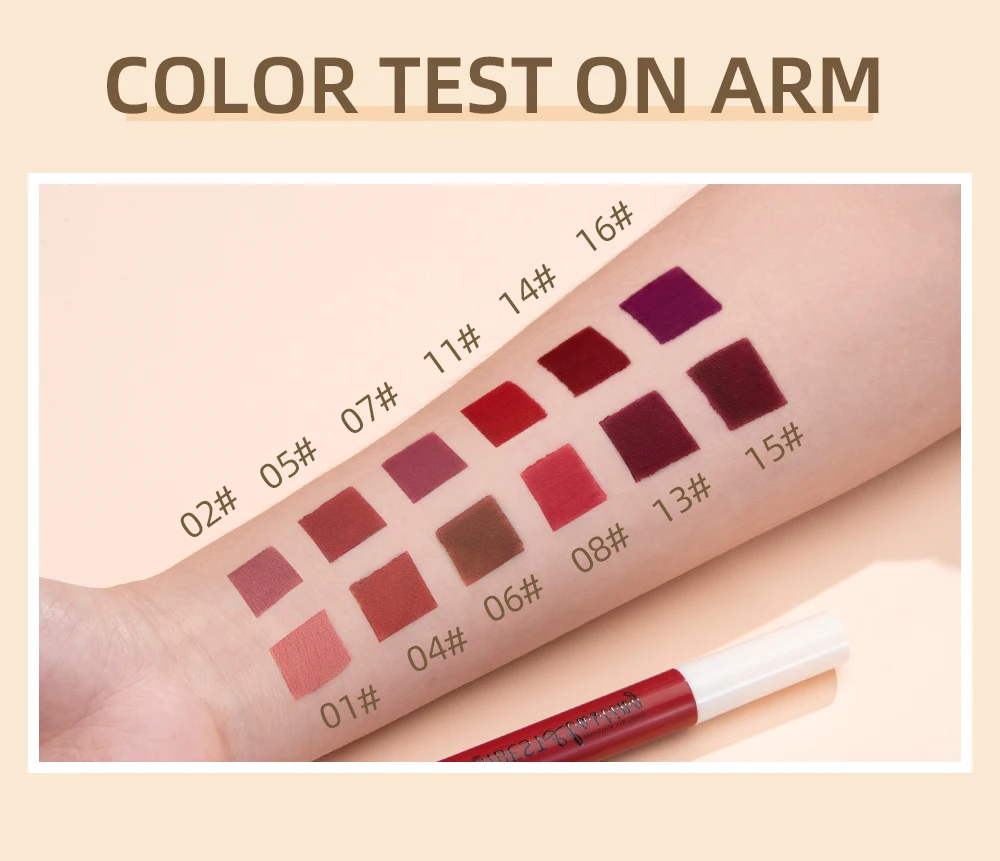 QIBEST 12 Colors Matte Liquid Lipstick Sets Lip Gloss Waterproof Long Lasting Sexy Red White Black Nude Lipgloss Makeup Sets