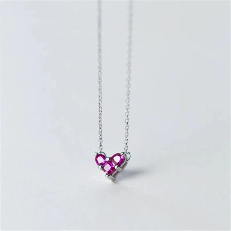 Trend New Products 925 Tibetan silver Cute Mini Heart-shaped Clavicle Necklace Fashion Flow Action High Quality Girl Jewelry