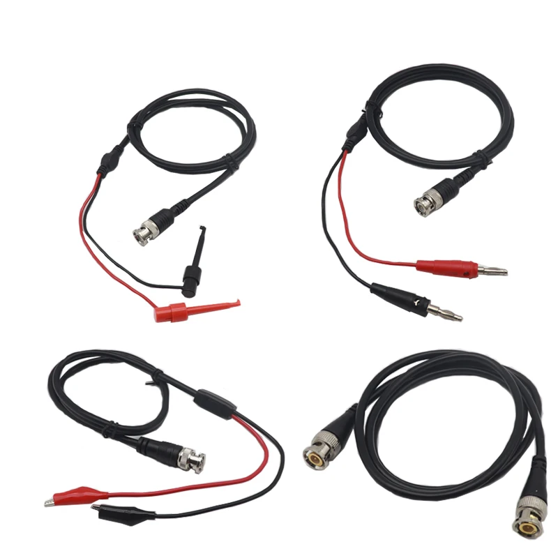 1PCS BNC Male Plug to Dual Hook Clip Alligator Clip Banana Plug Test Lead for For oscilloscope/multimeter