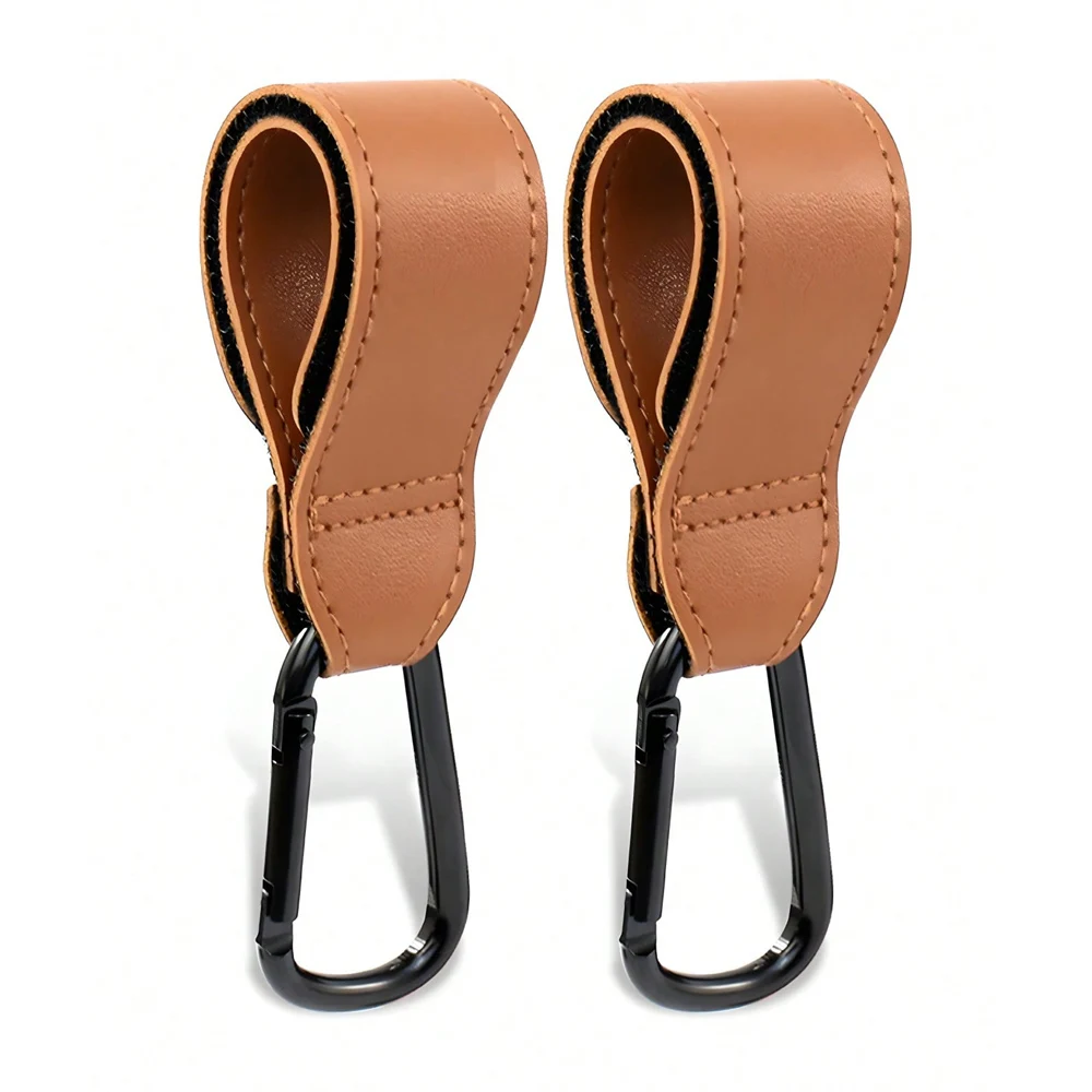 

2pcs Baby Stroller Hook PU Leather for Pram Rotate 360 Degree Rotatable Cart Organizer Pram Hook Baby Stroller Accessories