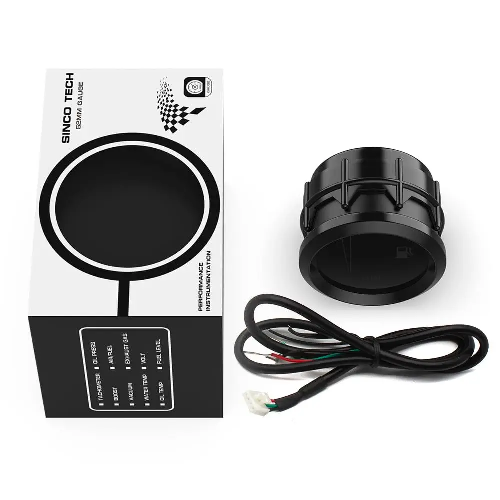 2 Zoll 52 mm Auto-Kraftstoffstandsanzeige Schwarz 12 V Automobil-Auto-Messgerät Kraftstoffzähler