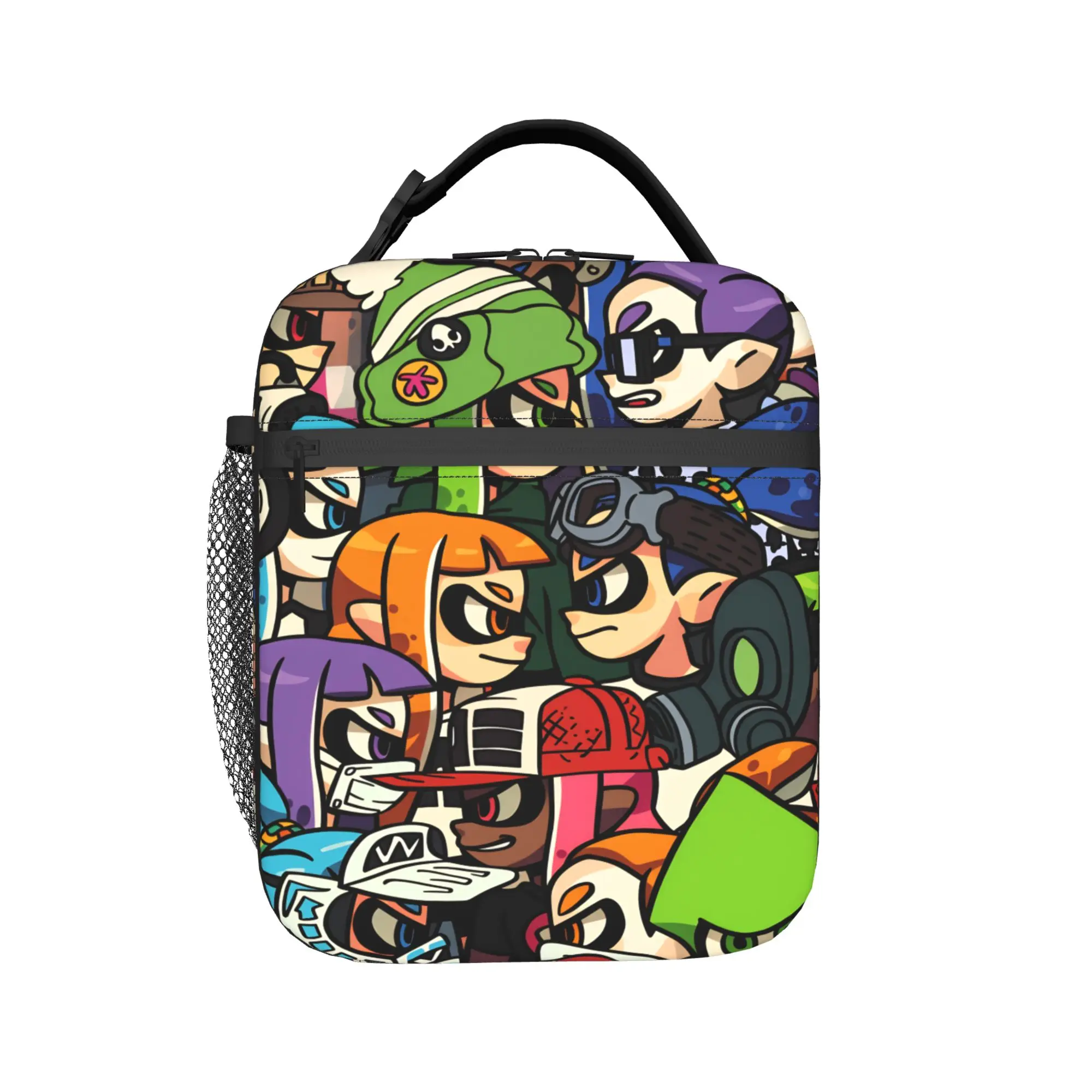 Splatoons Shoot Lunch Bag  Funny Lunch Box For Women School Portable Insulated Cooler Bag Oxford Print Thermal Tote Handbags