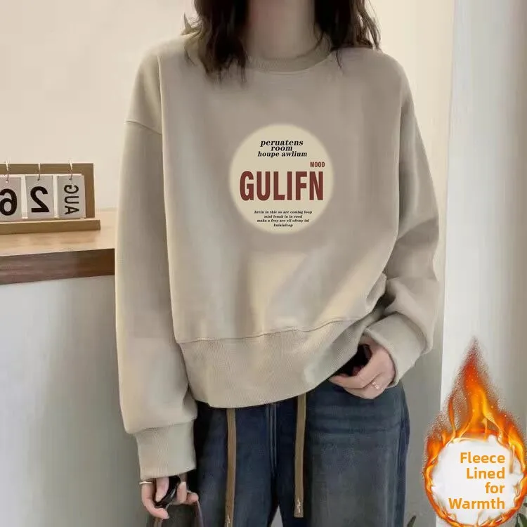 

Утепленная флисовая толстовка с буквенным принтом, женская, весна-осень-зима, универсальная, свободного кроя, удобная, мягкая, с цветными блоками, куртка