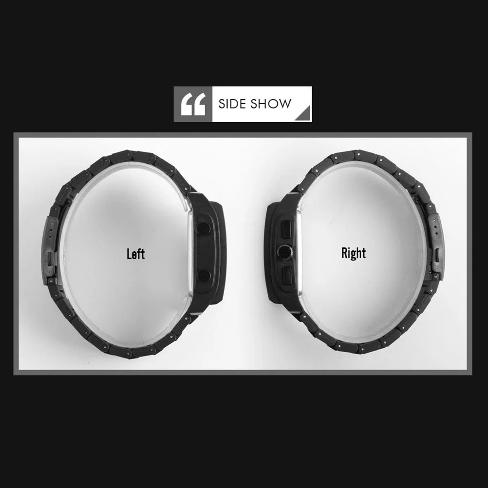 ساعة رياضية خارجية للرجال كبيرة مربعة عسكرية تناظرية رقمية حمراء مقاومة للماء ساعة يد رياضية 50 متر متعددة الوظائف بإضاءة خلفية #6