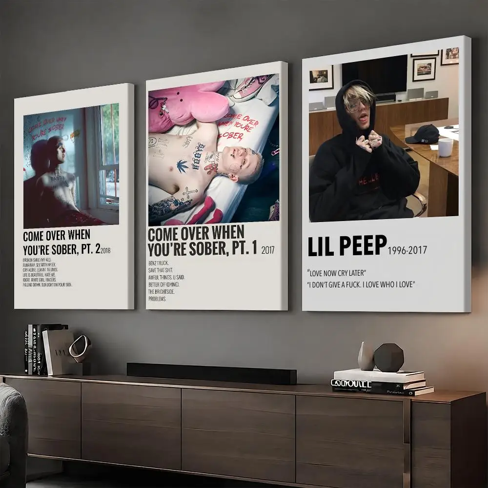 L-Lil P-Peep Music Album Framed Wall Painting Ready To Hang Canvas Wall Art Poster For Bedroom Living Room Home Decor Gift