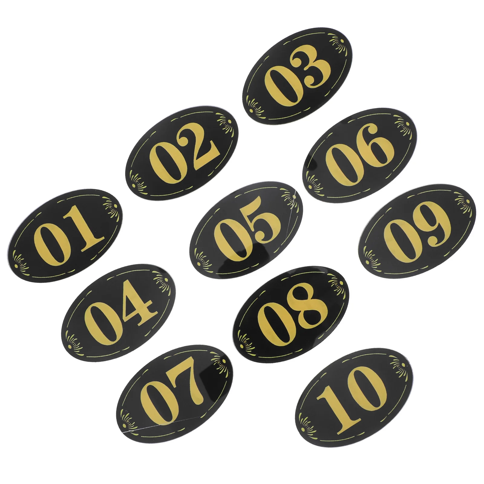 

10Pcs Plastic Locker Number Signs Strong Adhesion Waterproof Room Door Sticker Set for Office School Hotel Desk Cabinet Wall