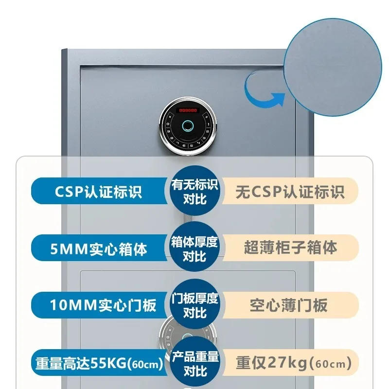Fingerprint WiFi intelligent control office safe double door large space