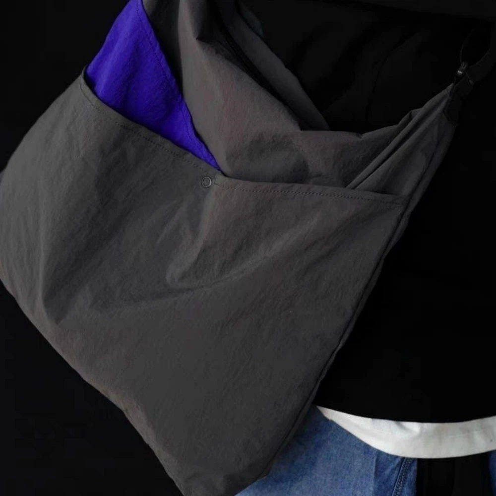 Japanese-style Wrinkled Women's Shopping Bag Patchwork Eco Totes Bags Bolsas De Mujer Unisex Crossbody Entrepreneurship Bags