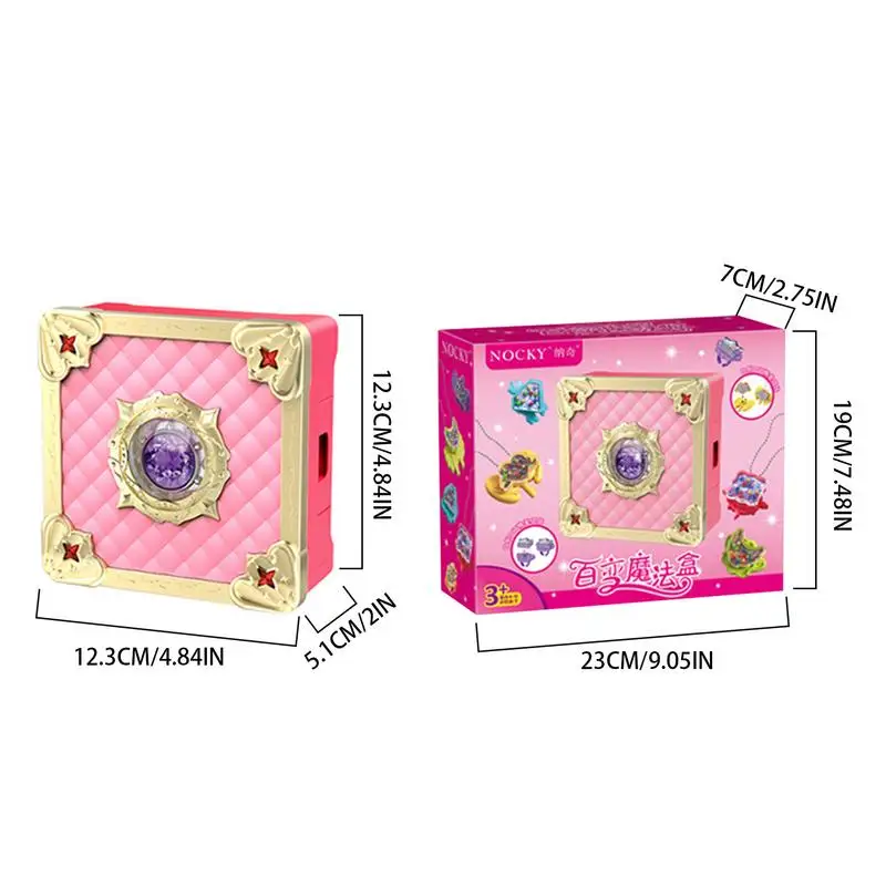 Princess Jewelry Box For Girls Princess Jewelry Kids Playset Children Toy Treasure Box Pretend Play Rings 3-9 Years Old